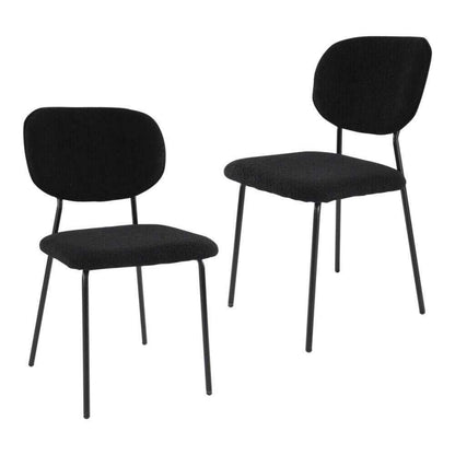 Charcoal Charm Armless Dining Room Chair Duo