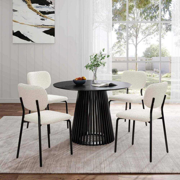 Fabric Dining chairs white