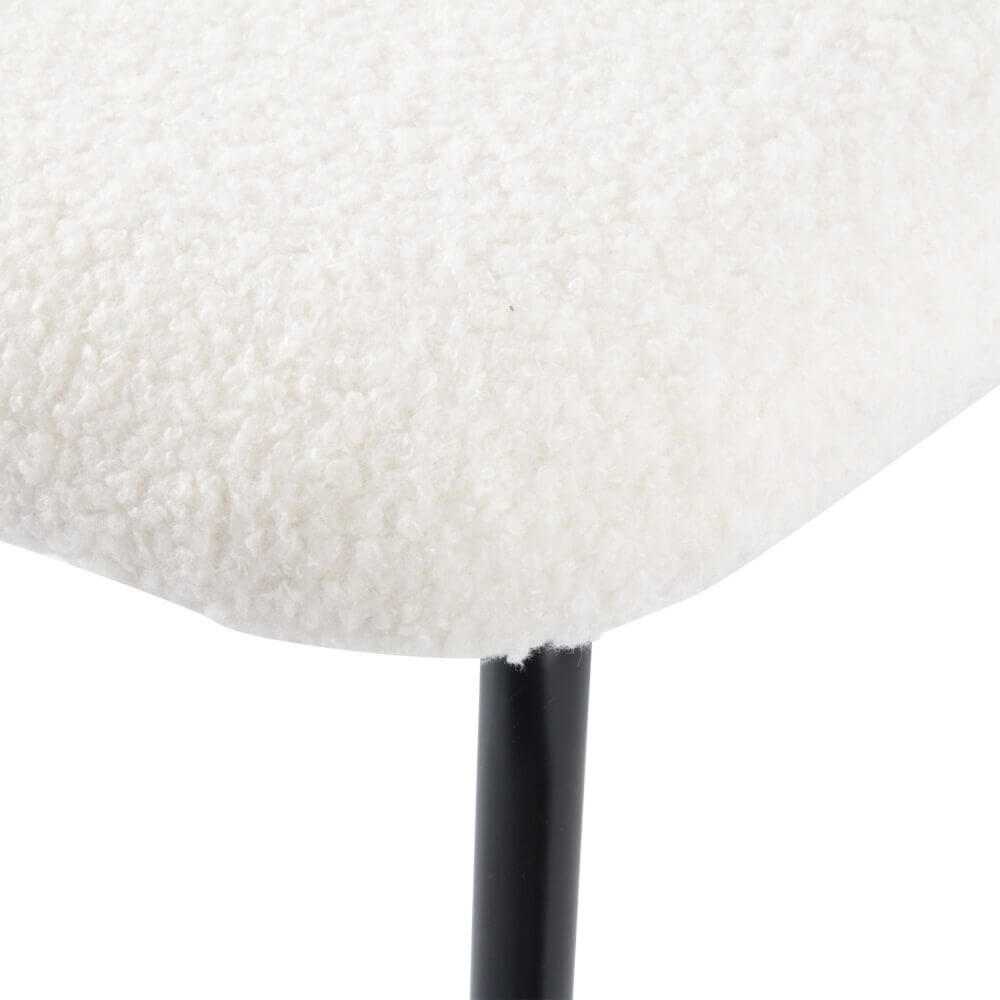 White Whisper Teddy Fabric Dining Chairs Duo