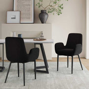 Charcoal Embrace Boucle Teddy Sherpa Fabric Chairs Set