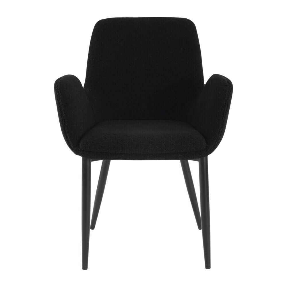 Charcoal Embrace Boucle Teddy Sherpa Fabric Chairs Set