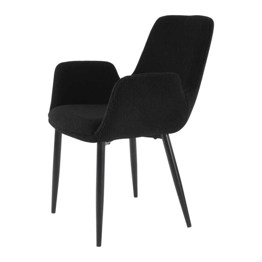 Charcoal Embrace Boucle Teddy Sherpa Fabric Chairs Set