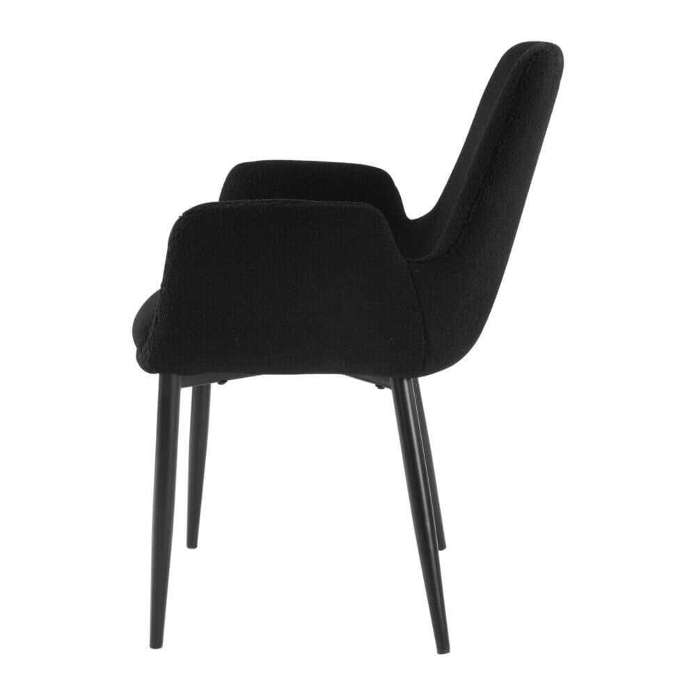 Charcoal Embrace Boucle Teddy Sherpa Fabric Chairs Set