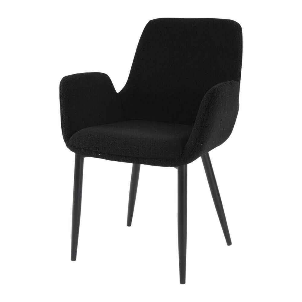 Charcoal Embrace Boucle Teddy Sherpa Fabric Chairs Set