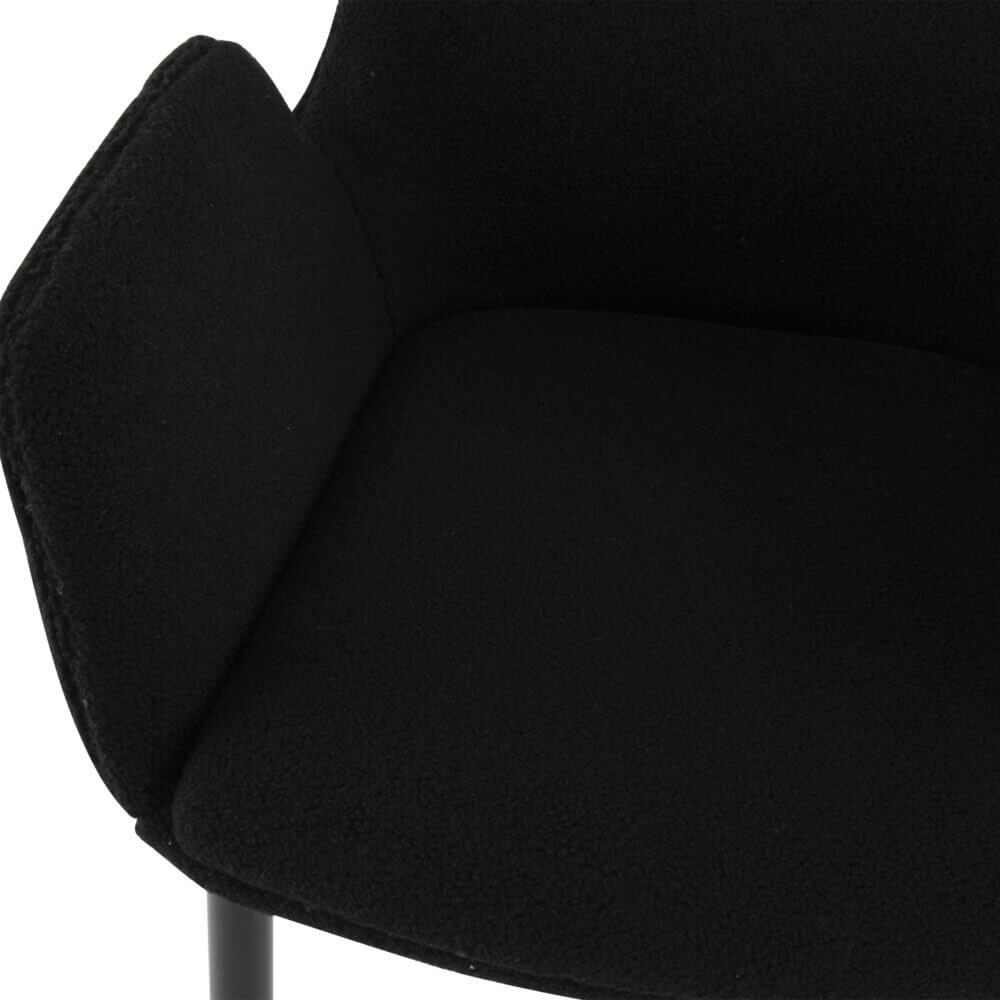 Charcoal Embrace Boucle Teddy Sherpa Fabric Chairs Set