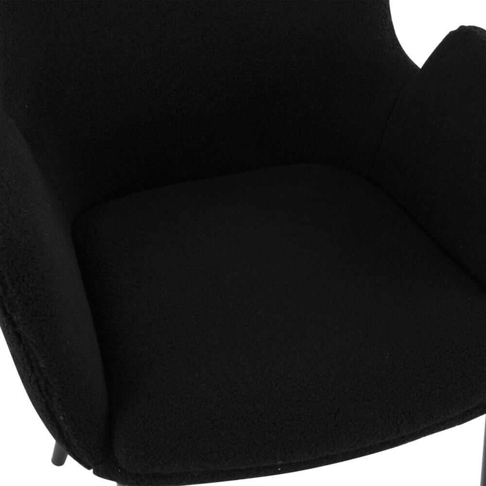 Charcoal Embrace Boucle Teddy Sherpa Fabric Chairs Set