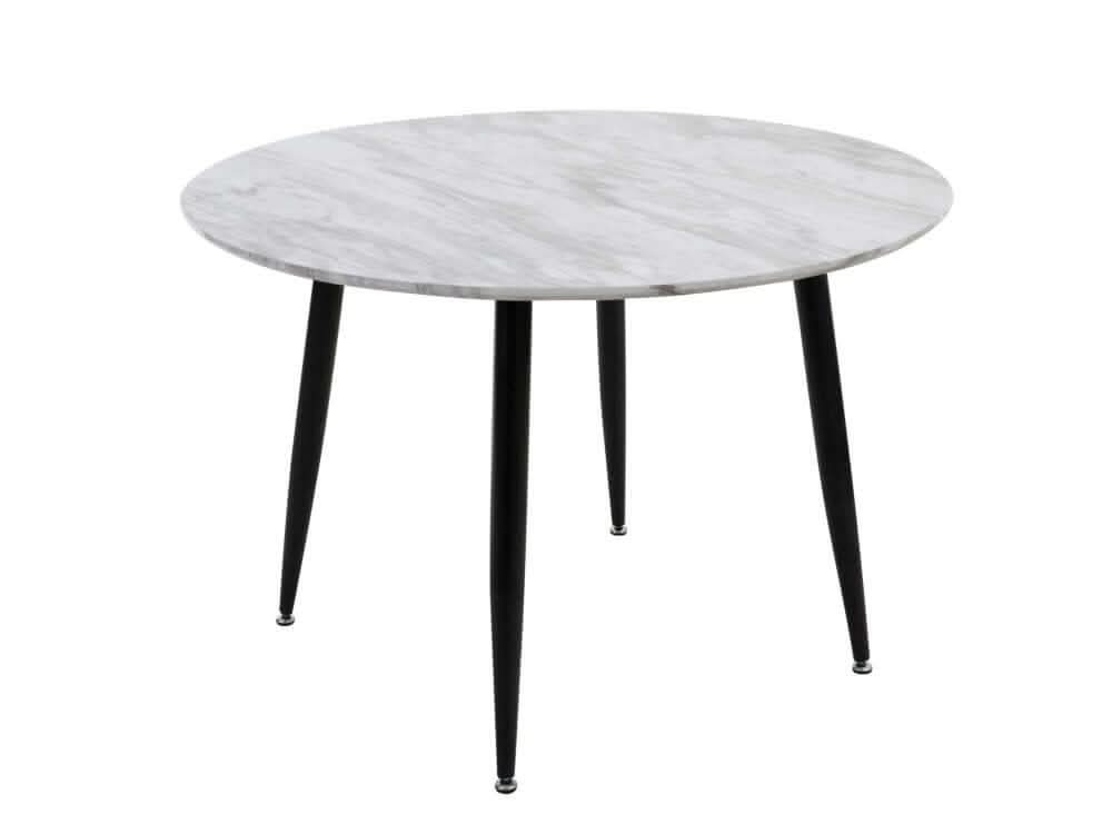 Marble Look Round Small Dining Table for 4