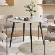Marble Look Round Small Dining Table for 4