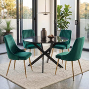 The Velvet Marble Table and Chair Set