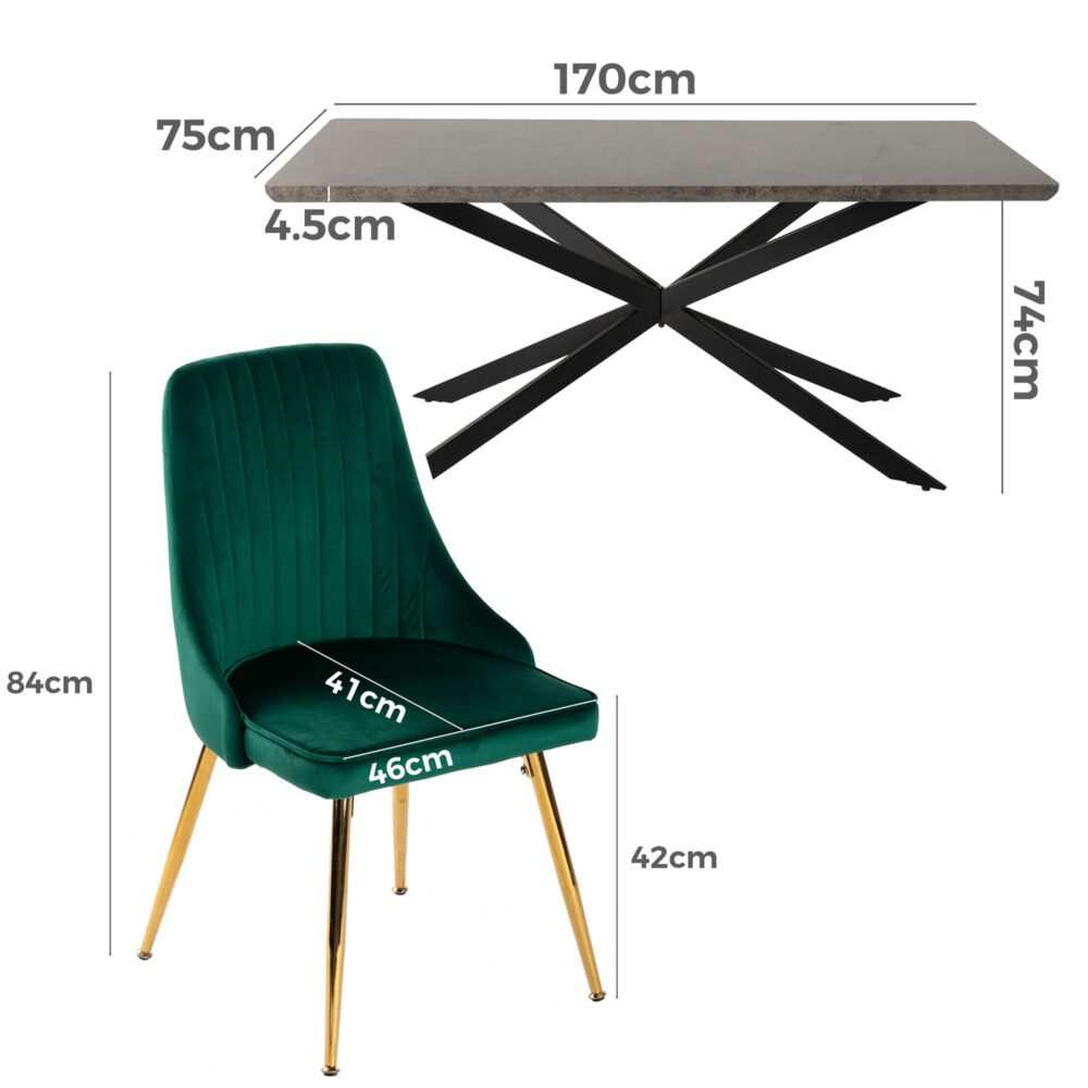 Green Velvet Banquet Set