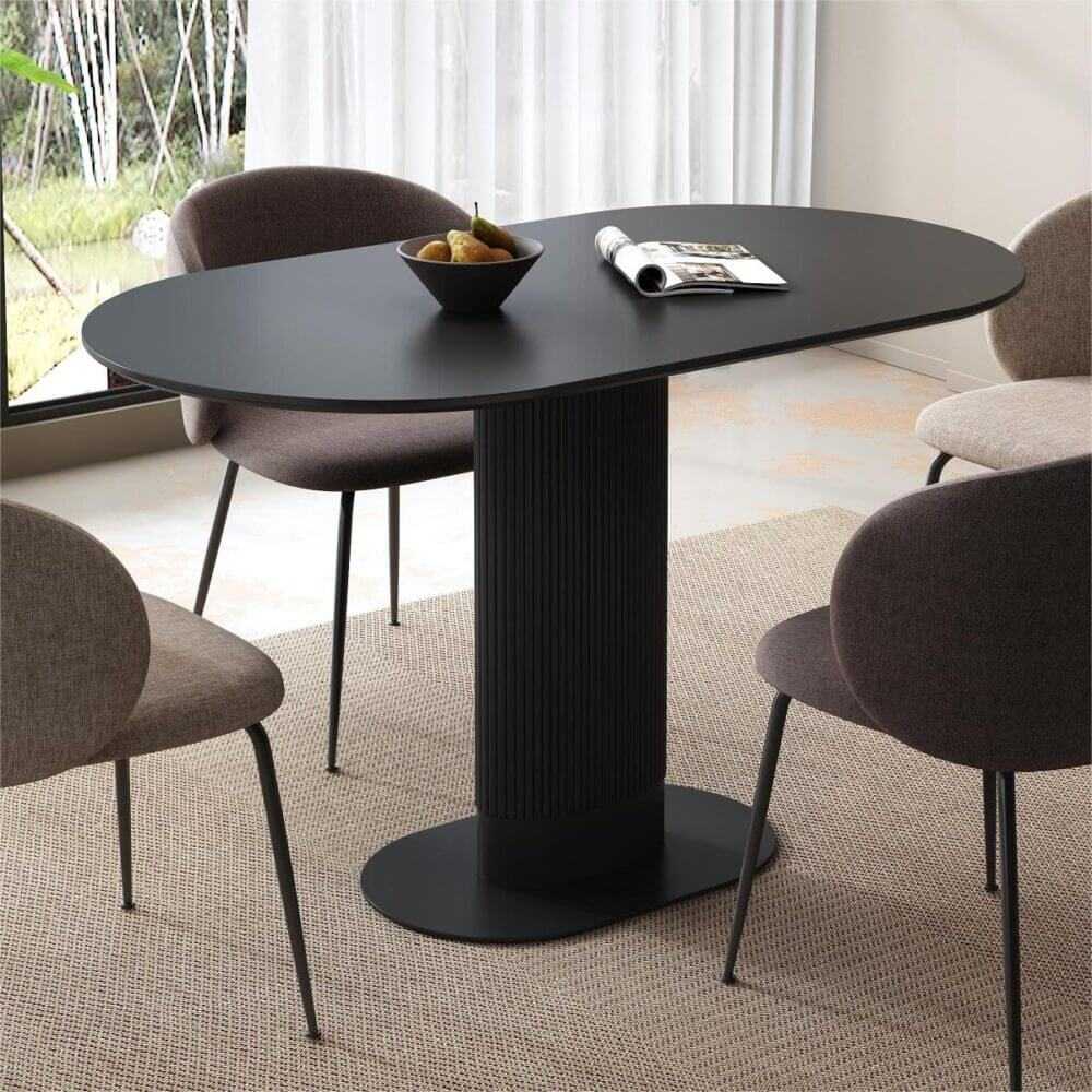 Clara Eclipse Oval Dining Table Black