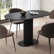 oval dining table black