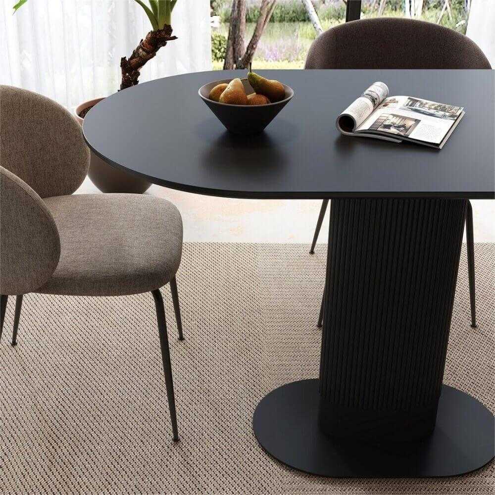 Clara Eclipse Oval Dining Table Black