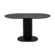 oval dining table black