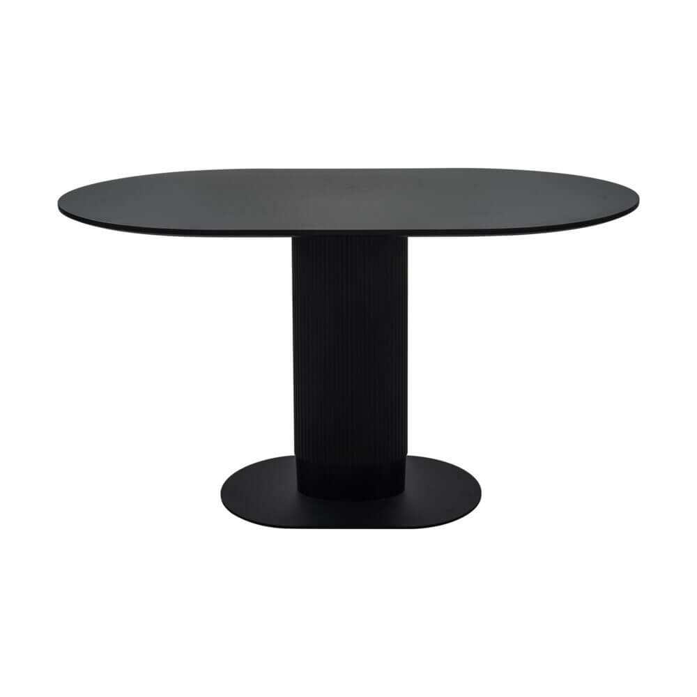 oval dining table black