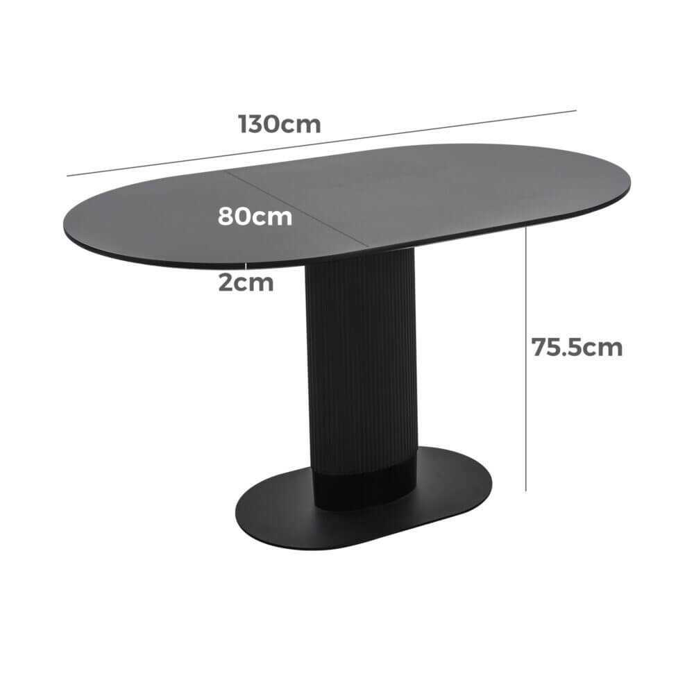 Clara Eclipse Oval Dining Table Black