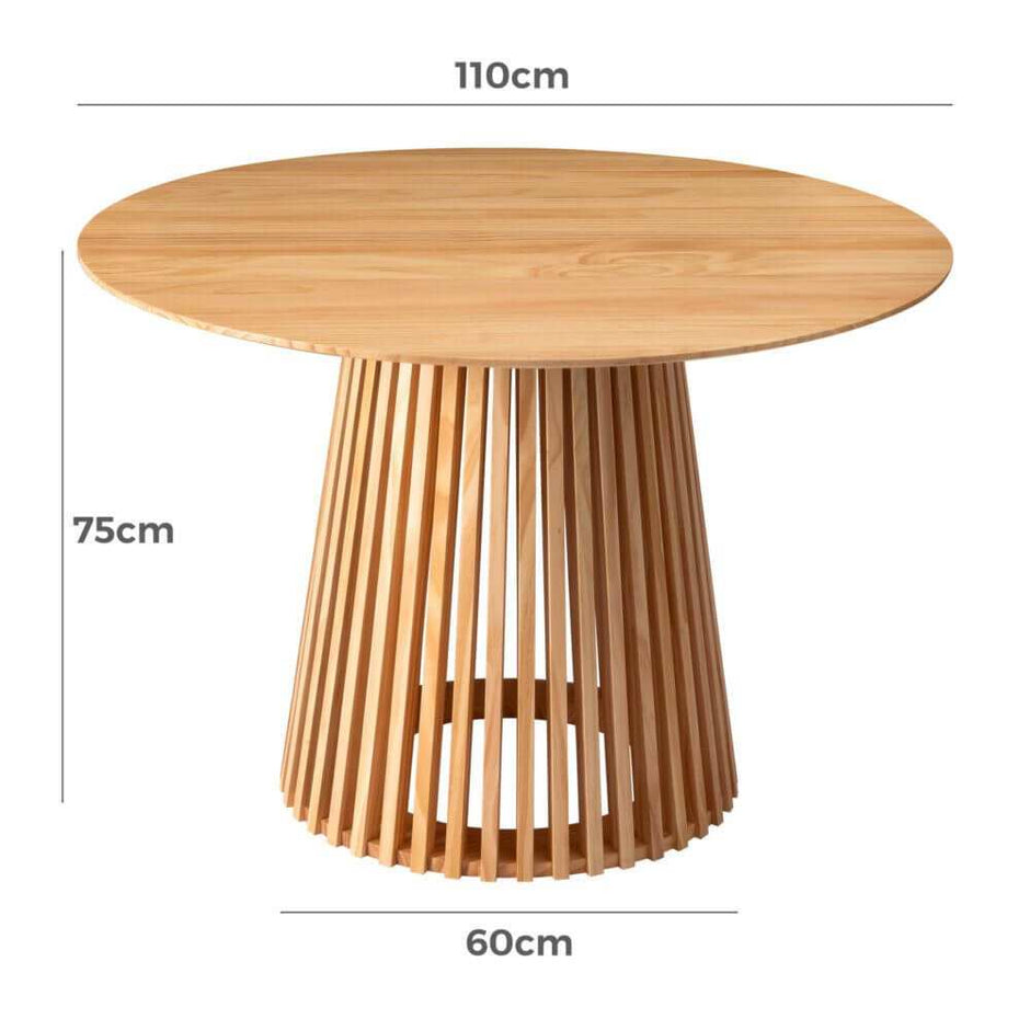 natural wood dining table