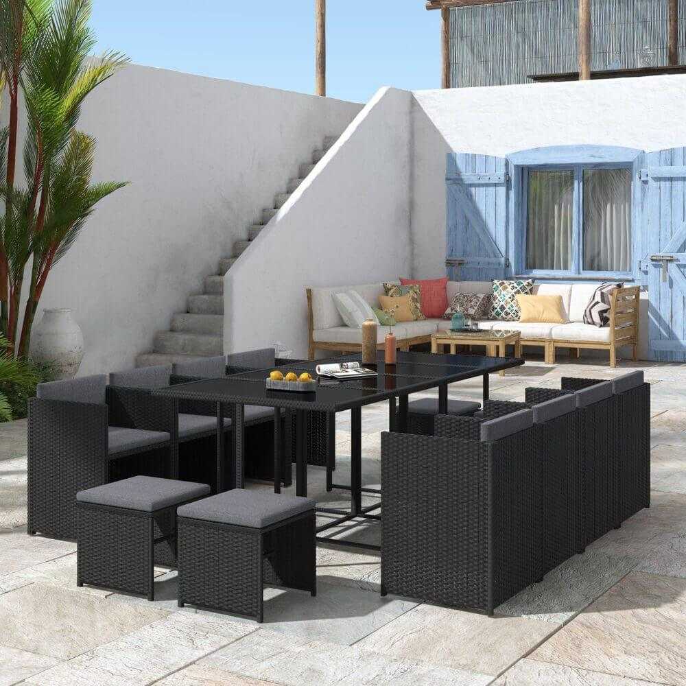 Bali 13PC Outdoor Patio Dining Sets - Black