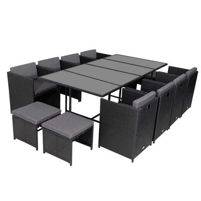 Bali 13PC Outdoor Patio Dining Sets - Black