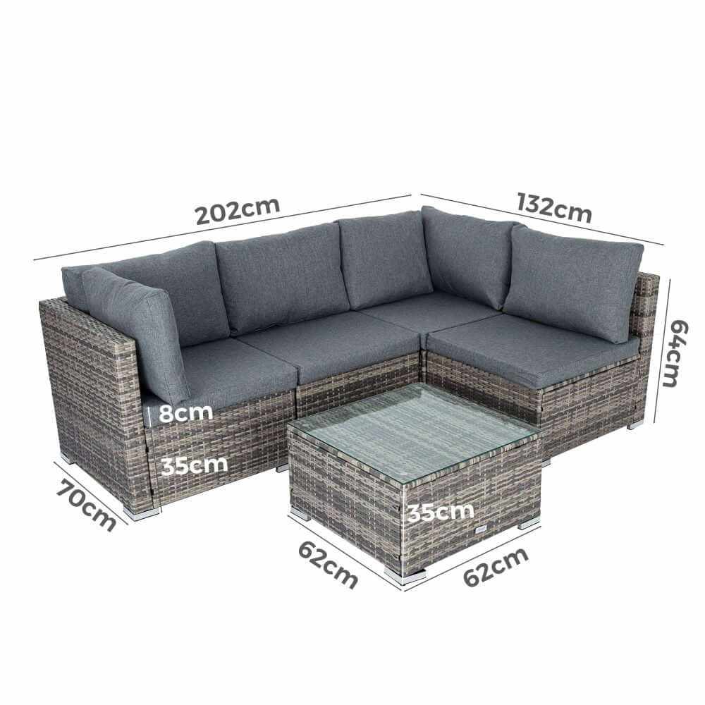 Outdoor Modular Lounge Sofa Bondi - Grey