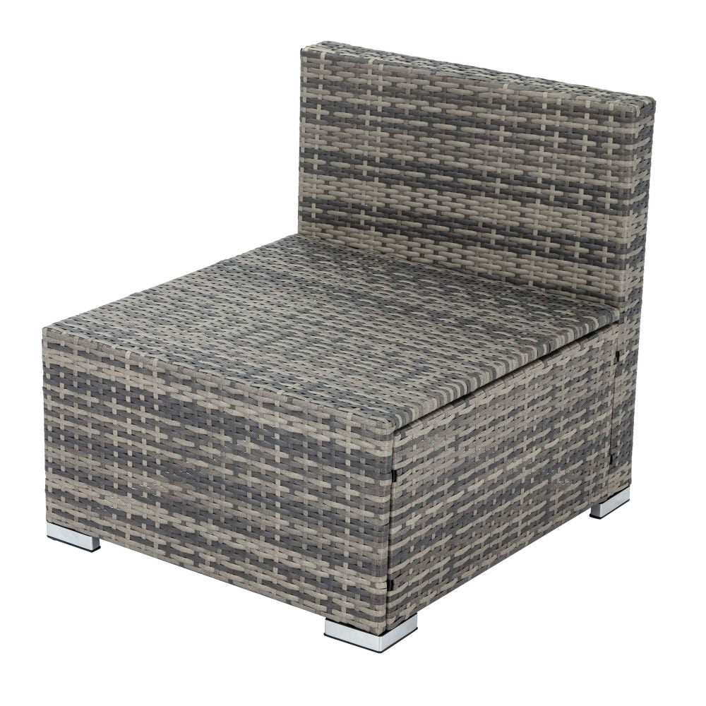 Outdoor modular lounge sofa piece in Coogee grey with a weatherproof alloy frame.