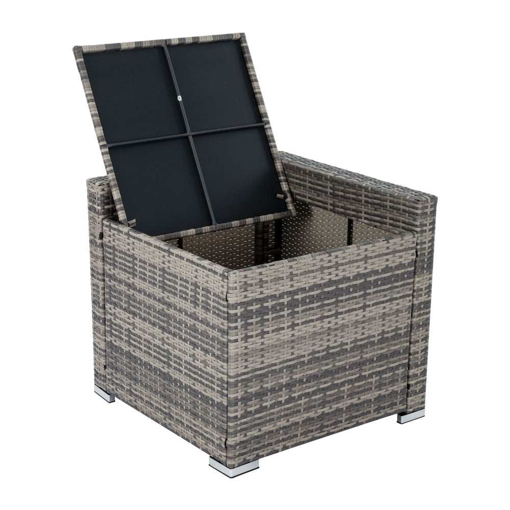 Outdoor Modular Lounge Sofa Coogee-Grey with weatherproof alloy frame and removable cushions.