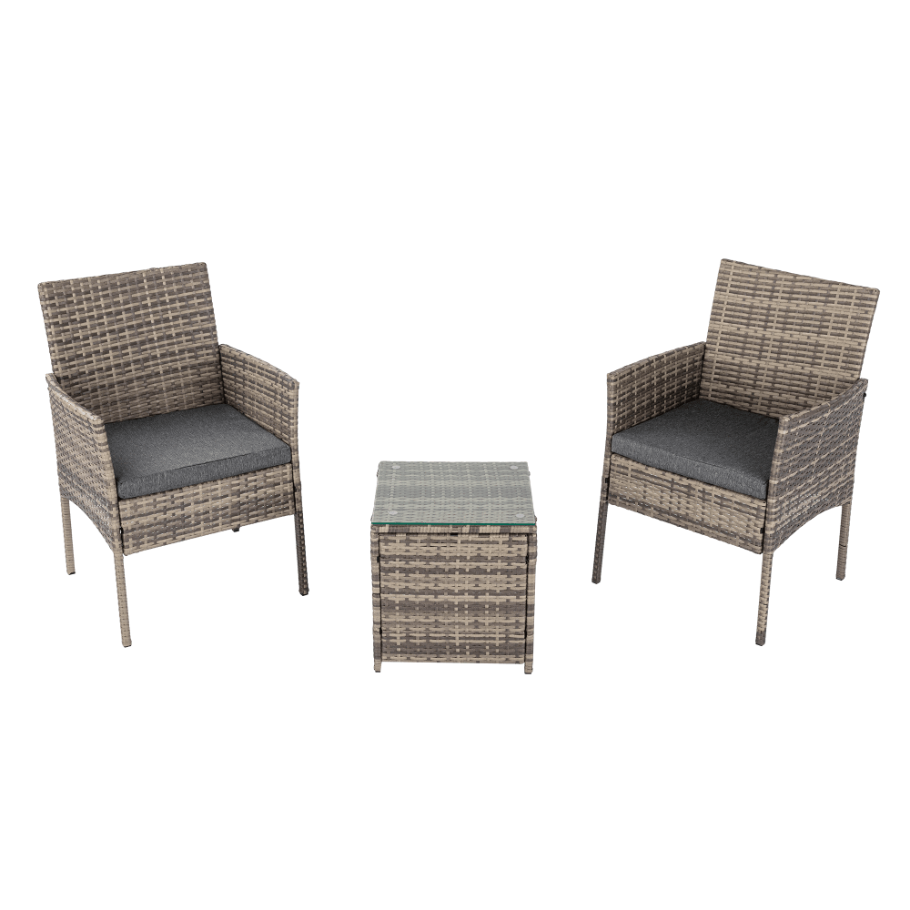 2 Seater PE Rattan Outdoor 4 Pieces Bedroom Suite King Size in Solid W