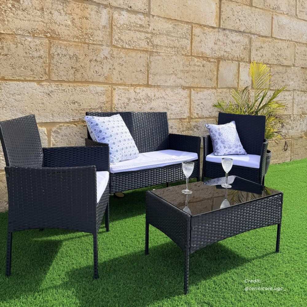 Ville 4-Seater PE Wicker Outdoor Lounge Sofa Set