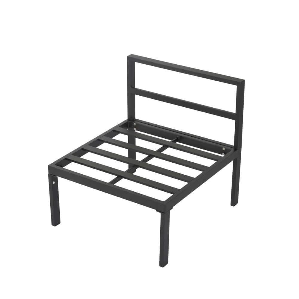 Outdoor 7-Piece Modern Patio Couch Set - Charcoal Grey