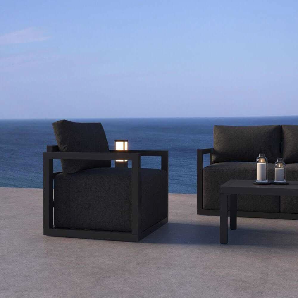 Alfresco Serenity Outdoor Lounge Set With Coffee Table - Charcoal Grey