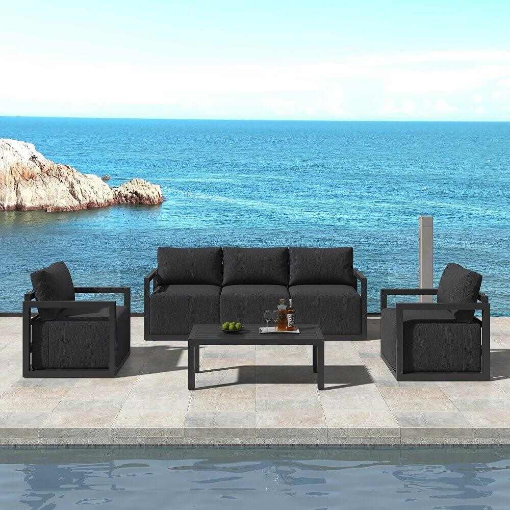 Alfresco 5-Seater Outdoor Sofa Set Patio Set - Charcoal Grey