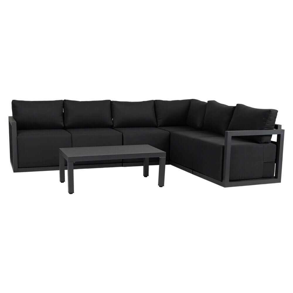 Alfresco Contemporary All-Weather Lounge Set – Charcoal Grey