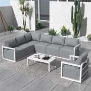 Alfresco 7-Seat Garden Outdoor Lounge Setting - Charcoal Grey