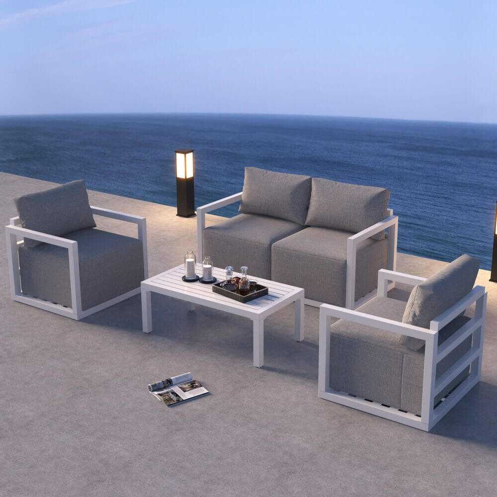 Alfresco Serenity Outdoor Lounge Set - White