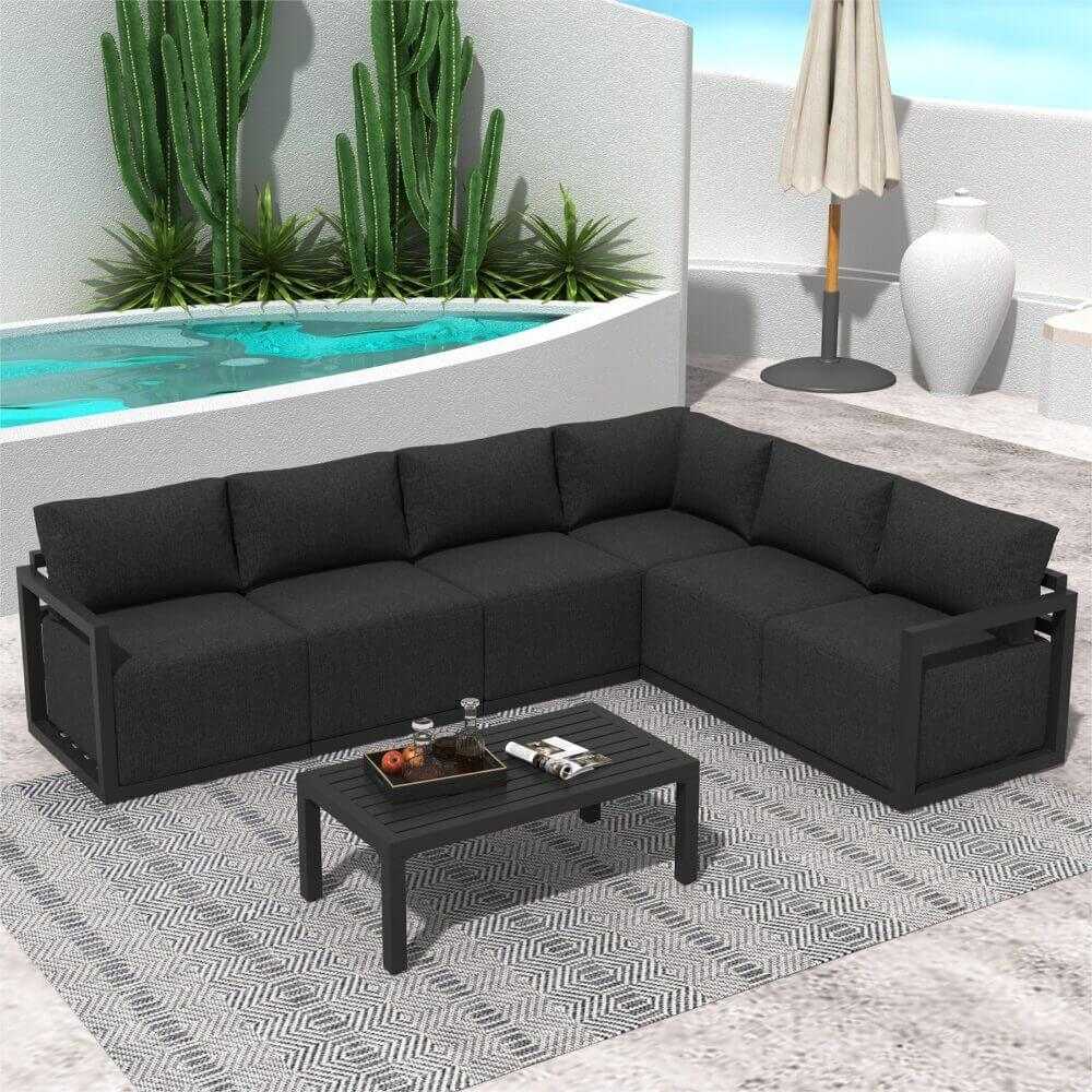 Alfresco Contemporary All Weather Lounge Set - White