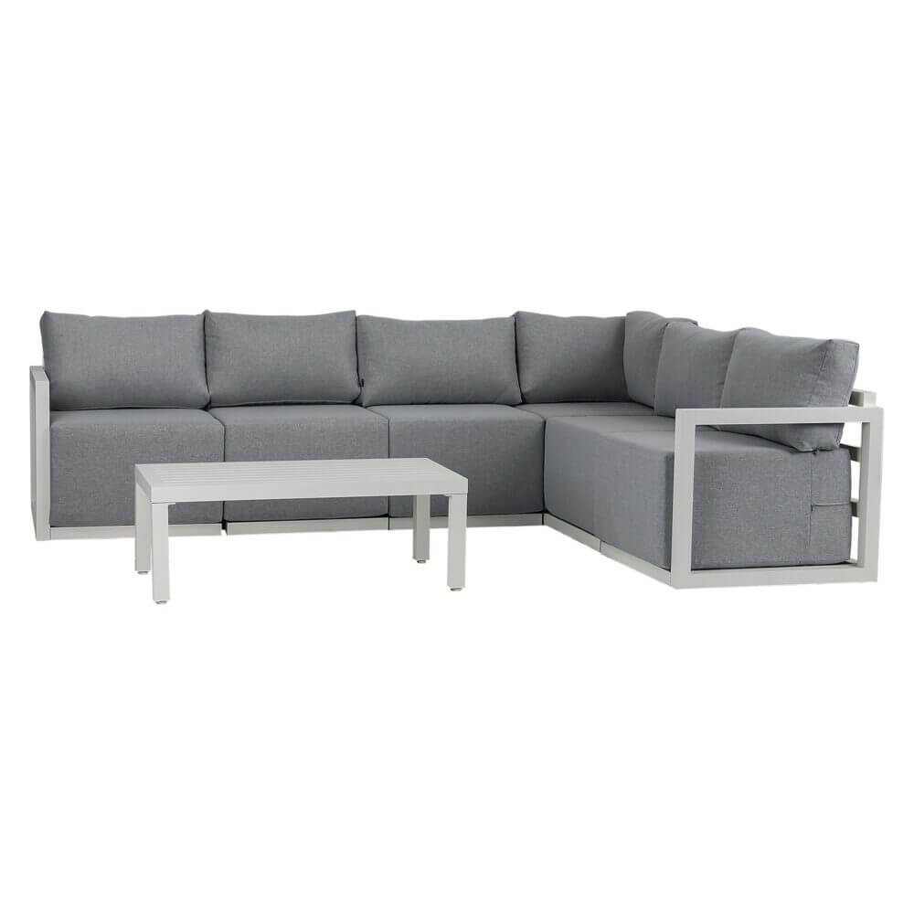 Alfresco Contemporary All Weather Lounge Set - White