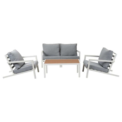 Aidan Garden Furniture Set in White - 5 pieces