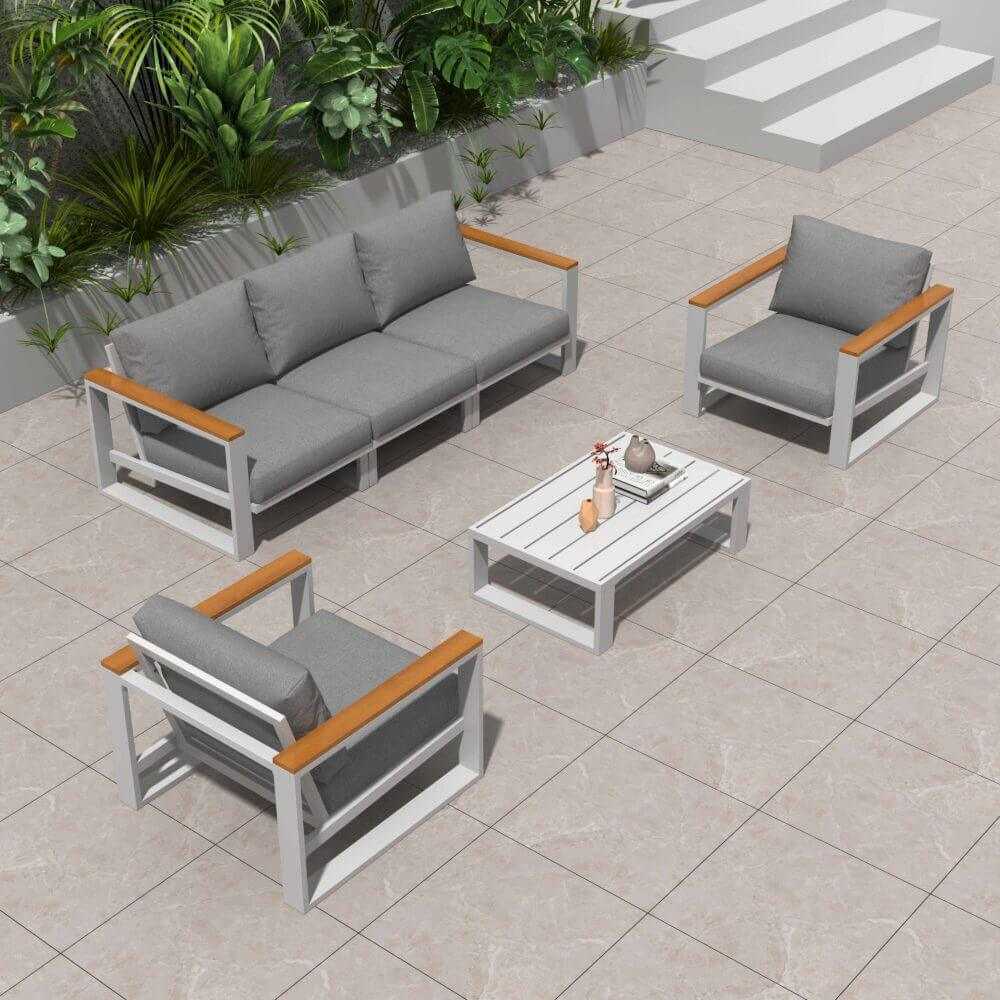 Grandeur 5 Seater Lounge Suite - White