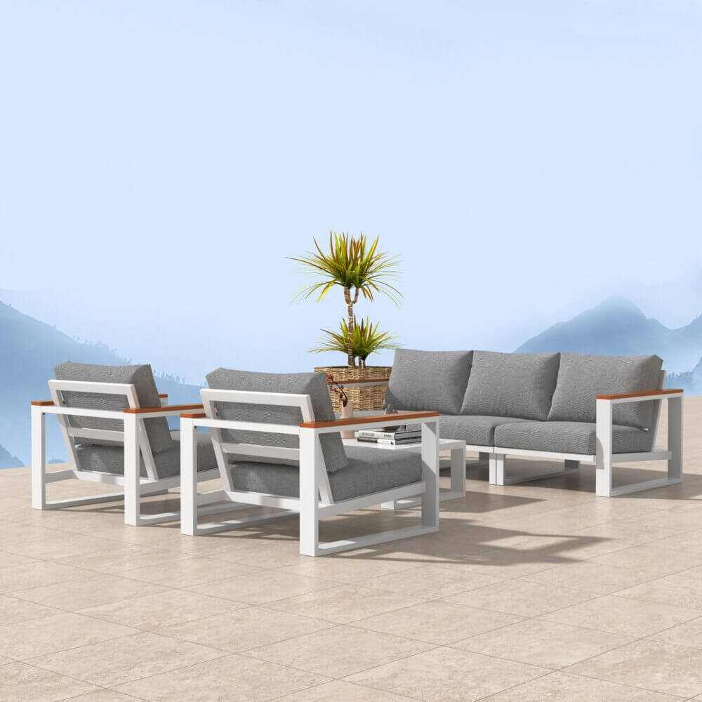 Grandeur 5 Seater Lounge Suite - White