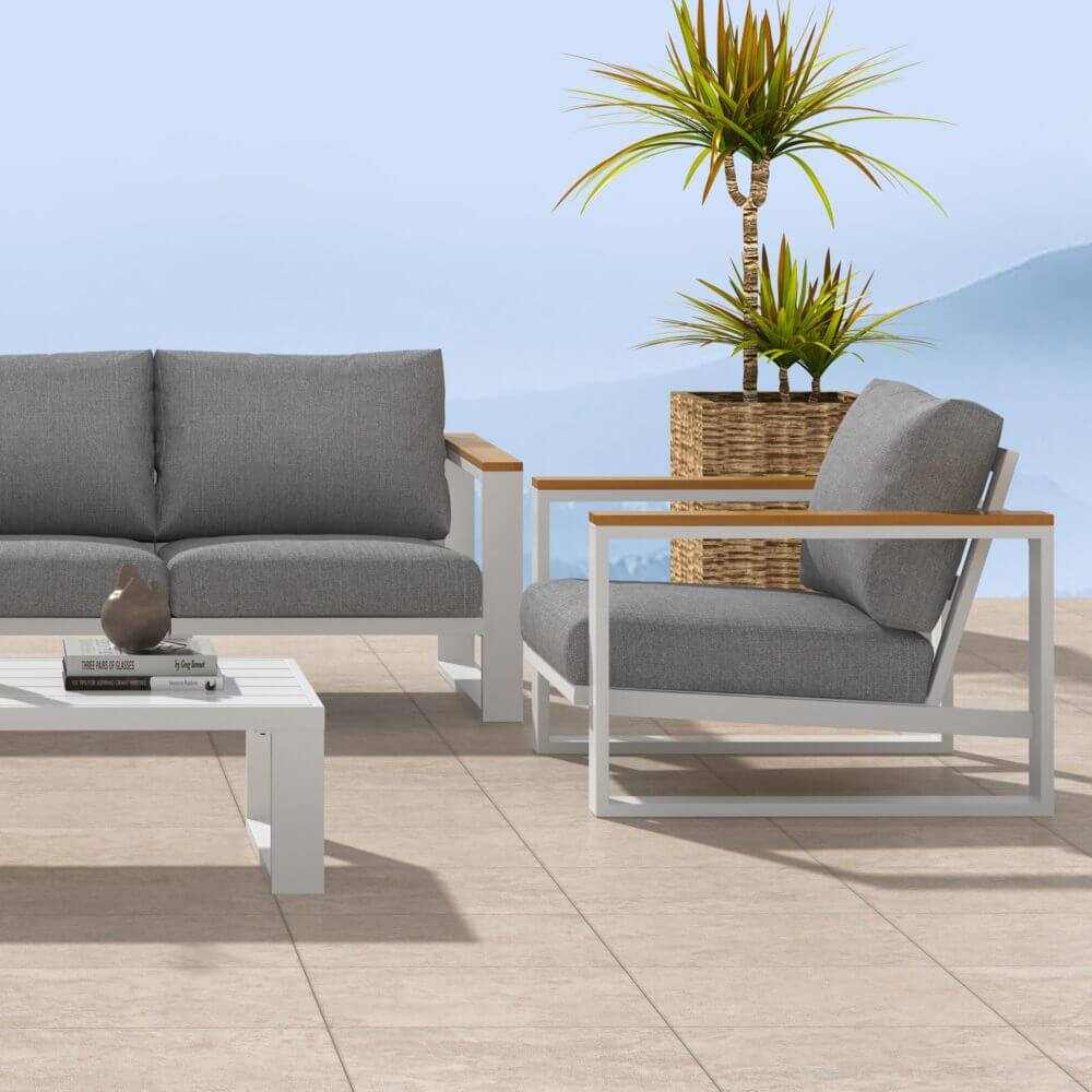 Grandeur 5 Seater Lounge Suite - White