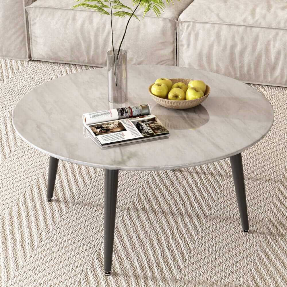 Marble Effect Round Coffee Table