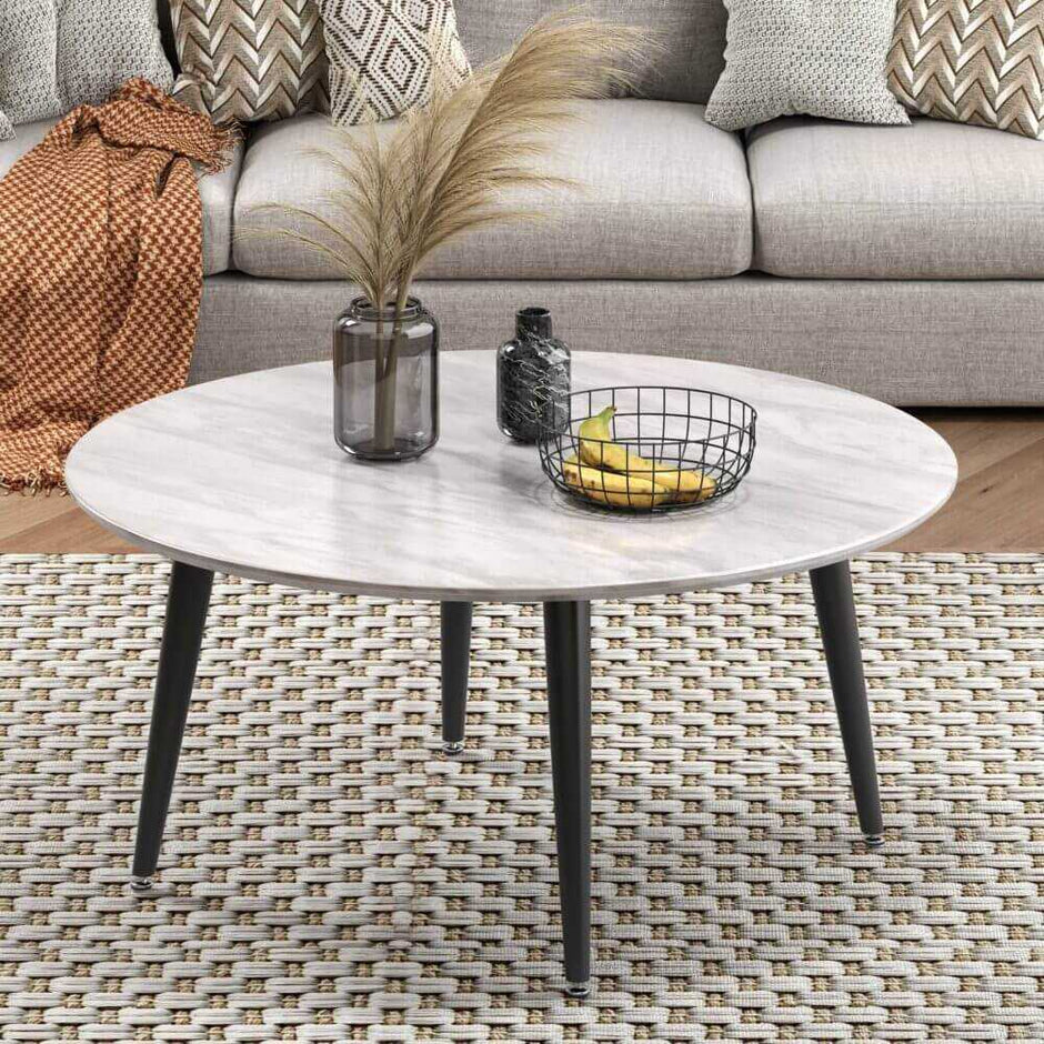 Marble Effect Round Coffee Table