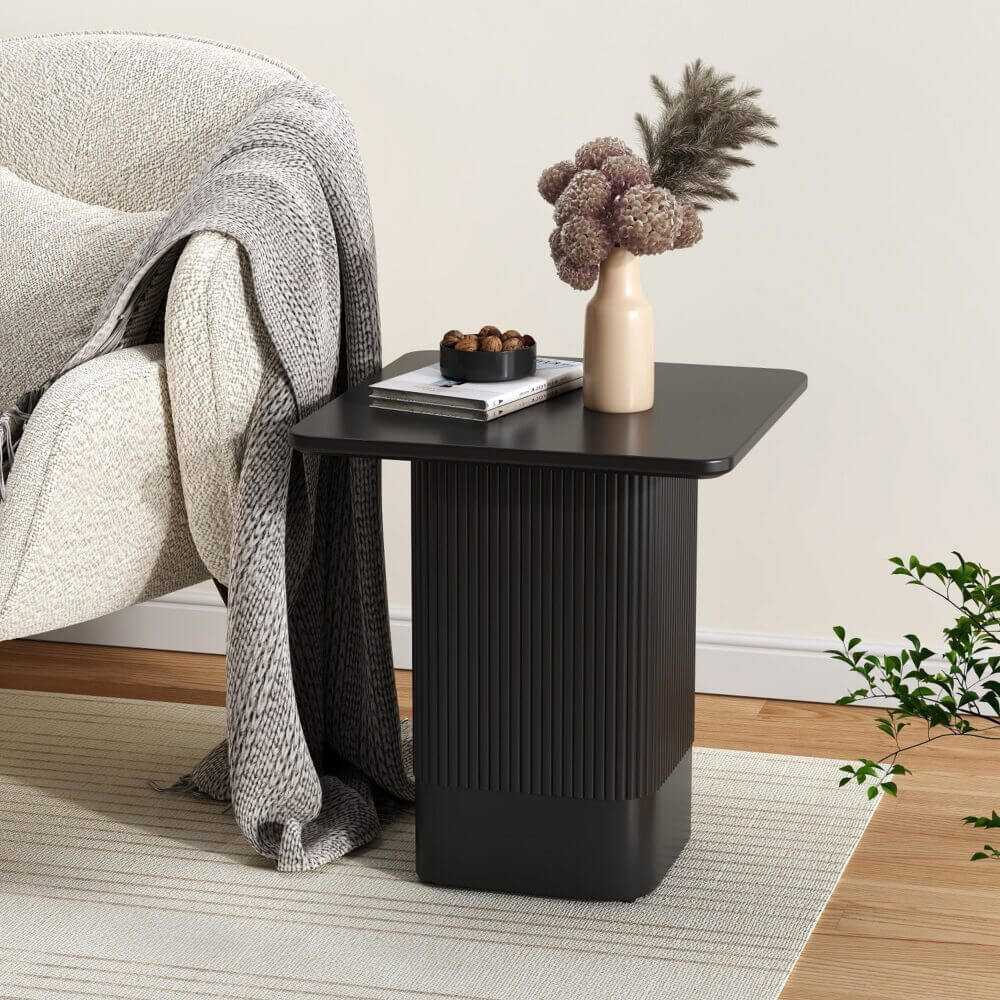 Clara Noir Pedestal Side Table