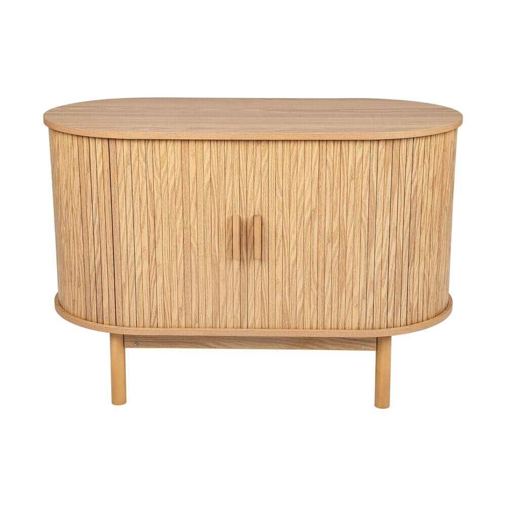 Natural Wood Ribbed Contemporary Sideboards Cabinet