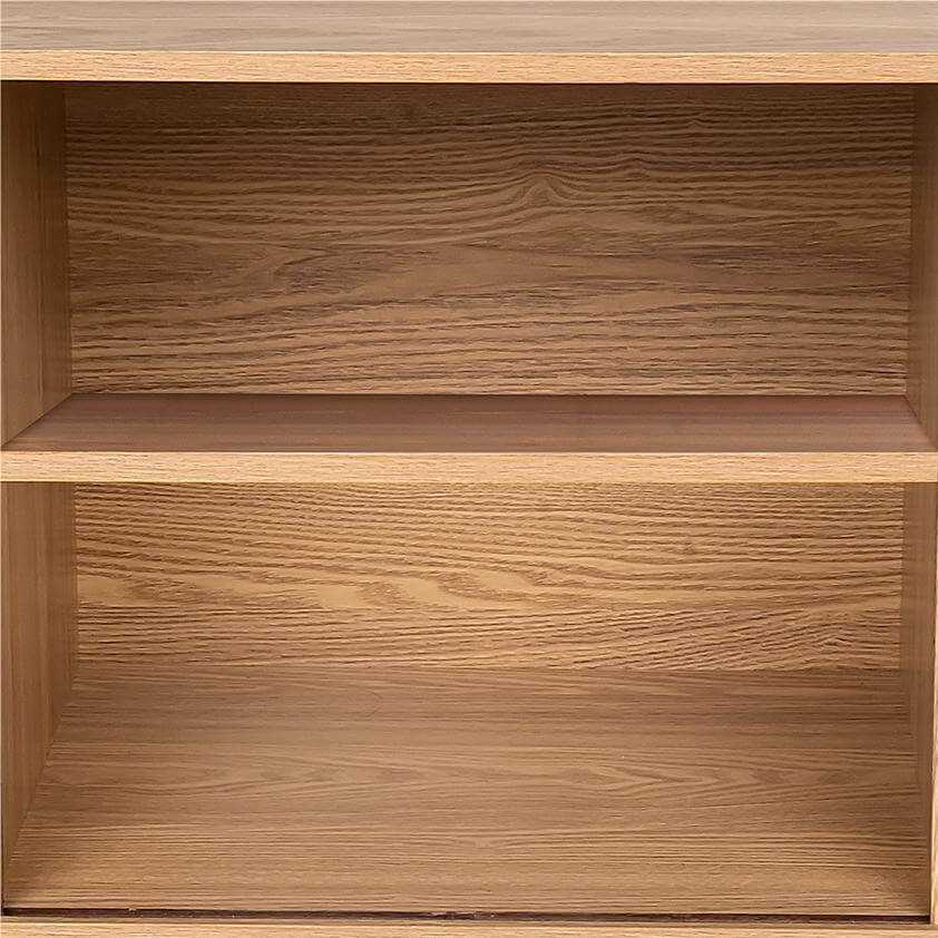 Natural Wood Ribbed Contemporary Sideboards Cabinet