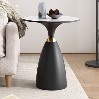 Midnight Elegance Drum Side Table