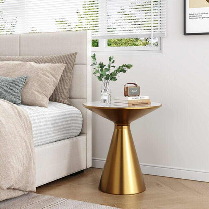 Golden Halo Metal Round Side Table