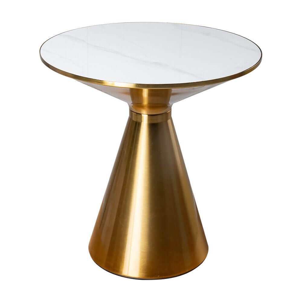 Golden Halo Metal Round Side Table