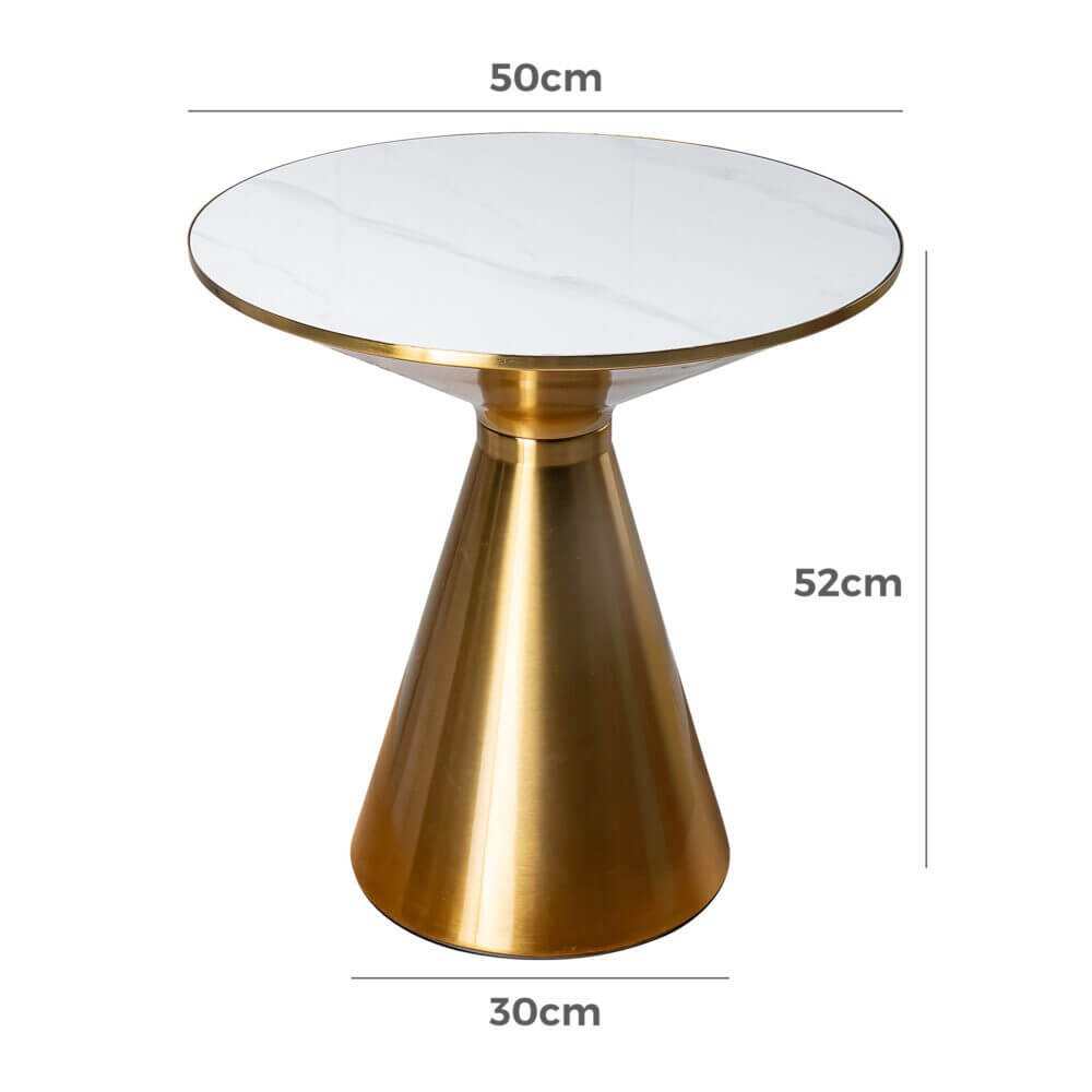 Golden Halo Metal Round Side Table