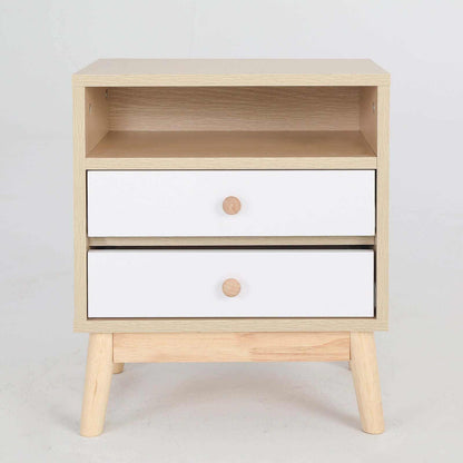 Bedside Table Nightstand 2 Drawer ANYA OAK